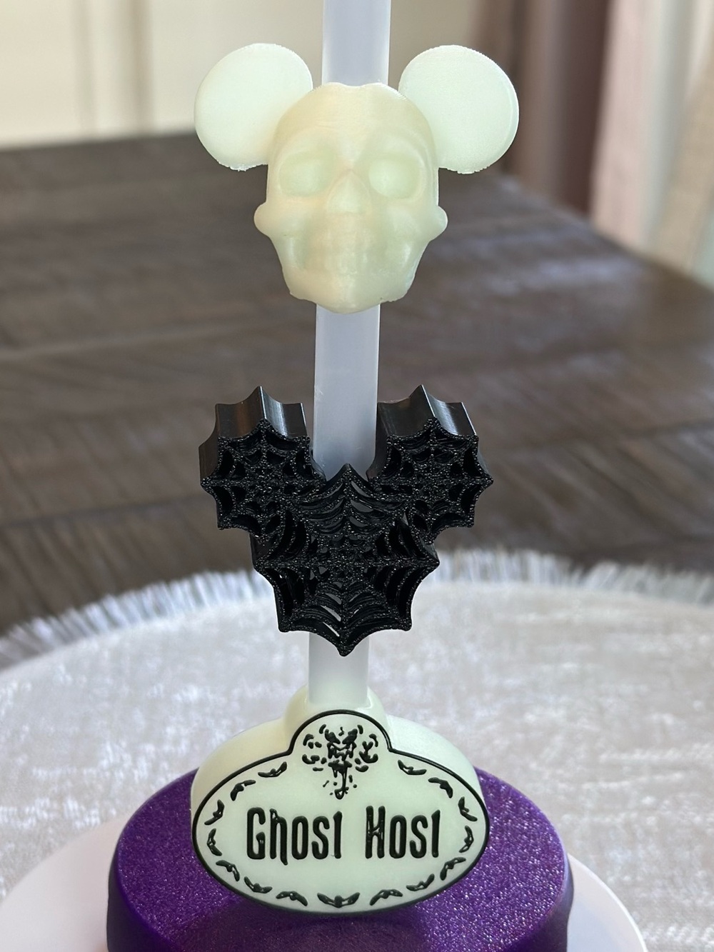 Disney Halloween Glow In The Dark Mickey Haunted Mansion Themed Straw Topper Set